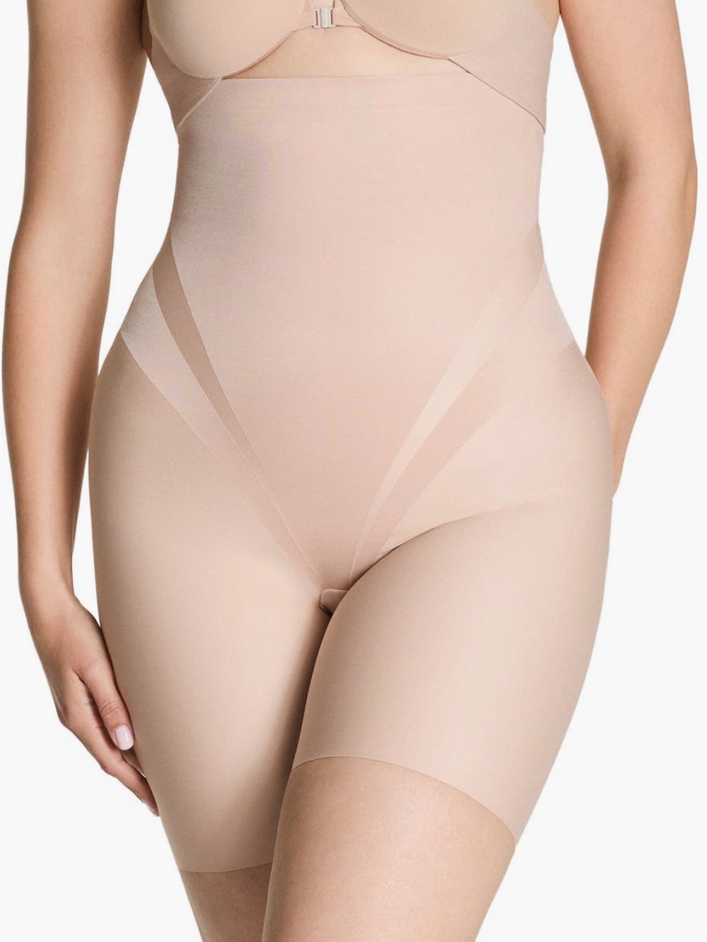SPANX High-Waist Nude Shaping Bodysuit Short - Smooth Control size small